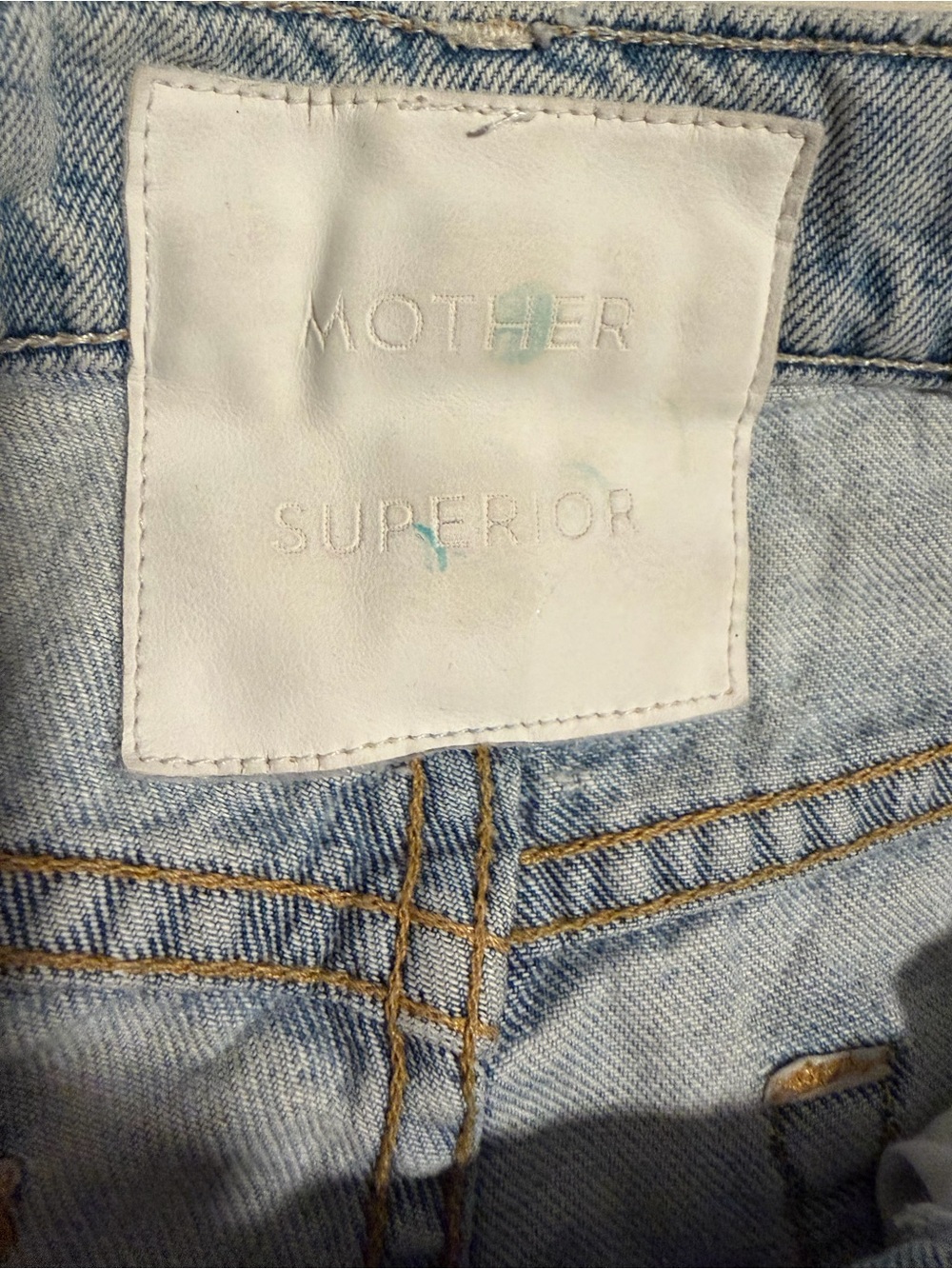 Mother Denim "Rambler Ankle Fray" Jeans Sz 25 High-Waist, Raw Hem, Two-Tone - Picture 4 of 16